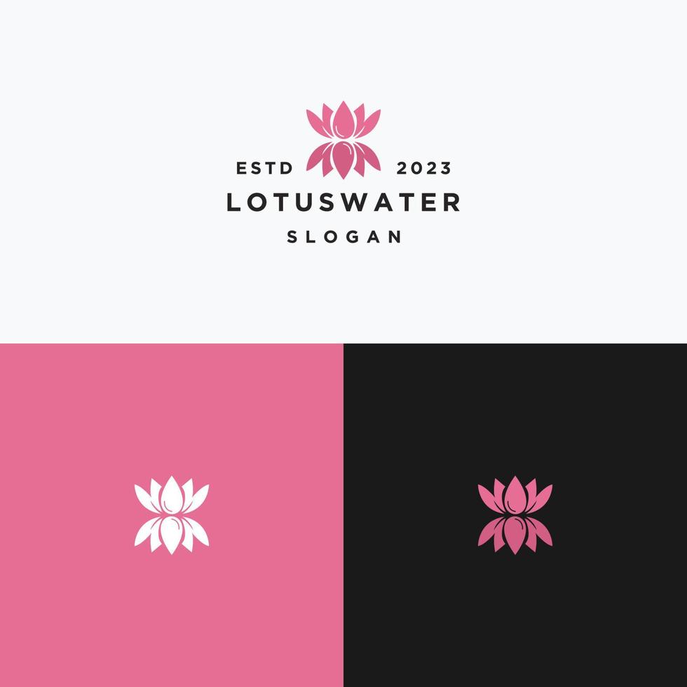 modèle de conception d'icône de logo d'eau de lotus vecteur