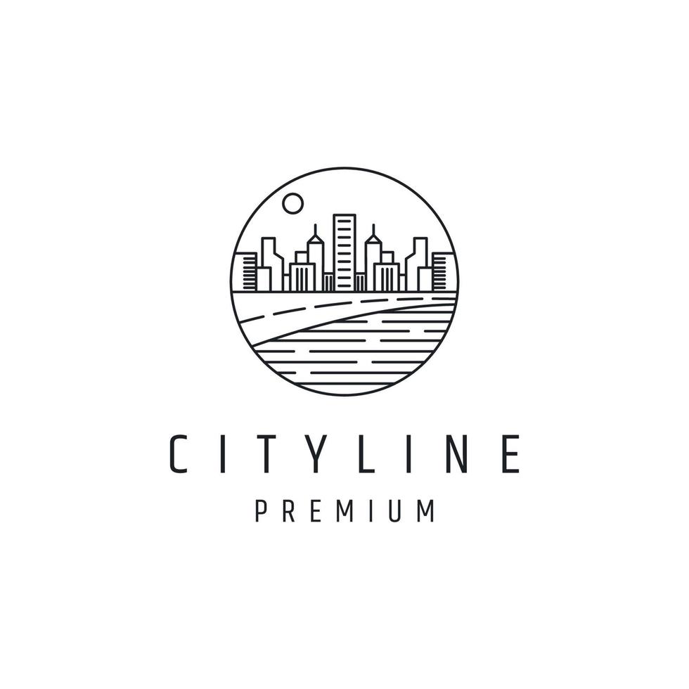 modèle de conception d'icône de logo de bâtiments de ville vecteur