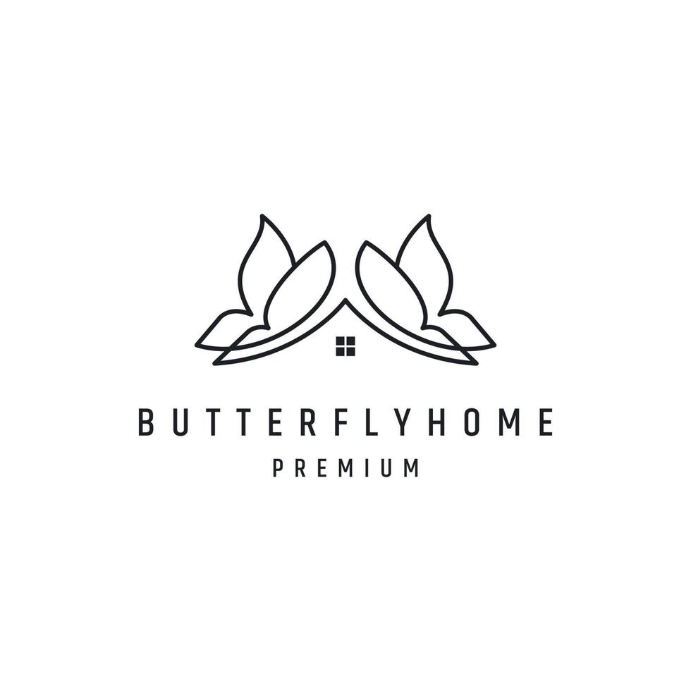 logo vectoriel papillon maison icône modèle de conception