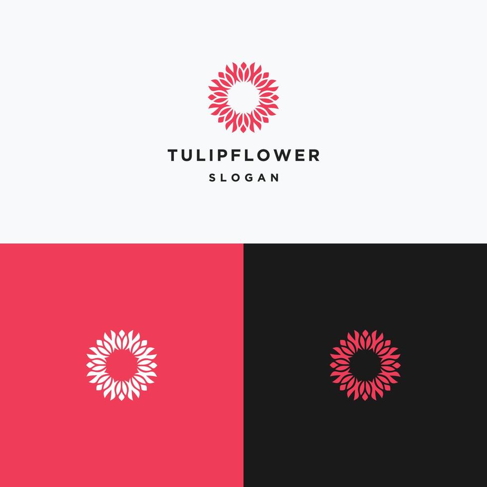 modèle de conception plate icône logo fleur tulipe vecteur