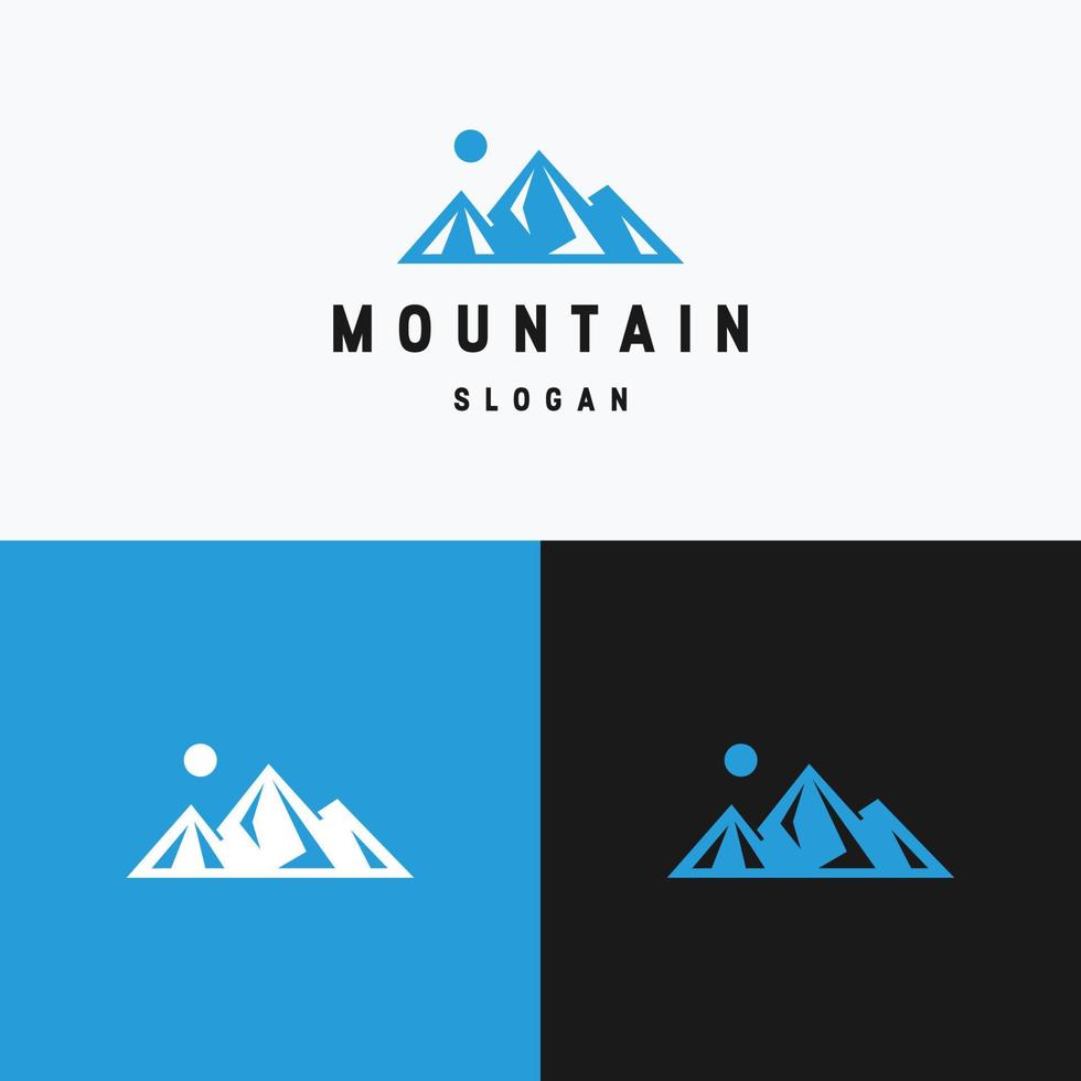 modèle de conception plate d'icône de logo de montagne vecteur