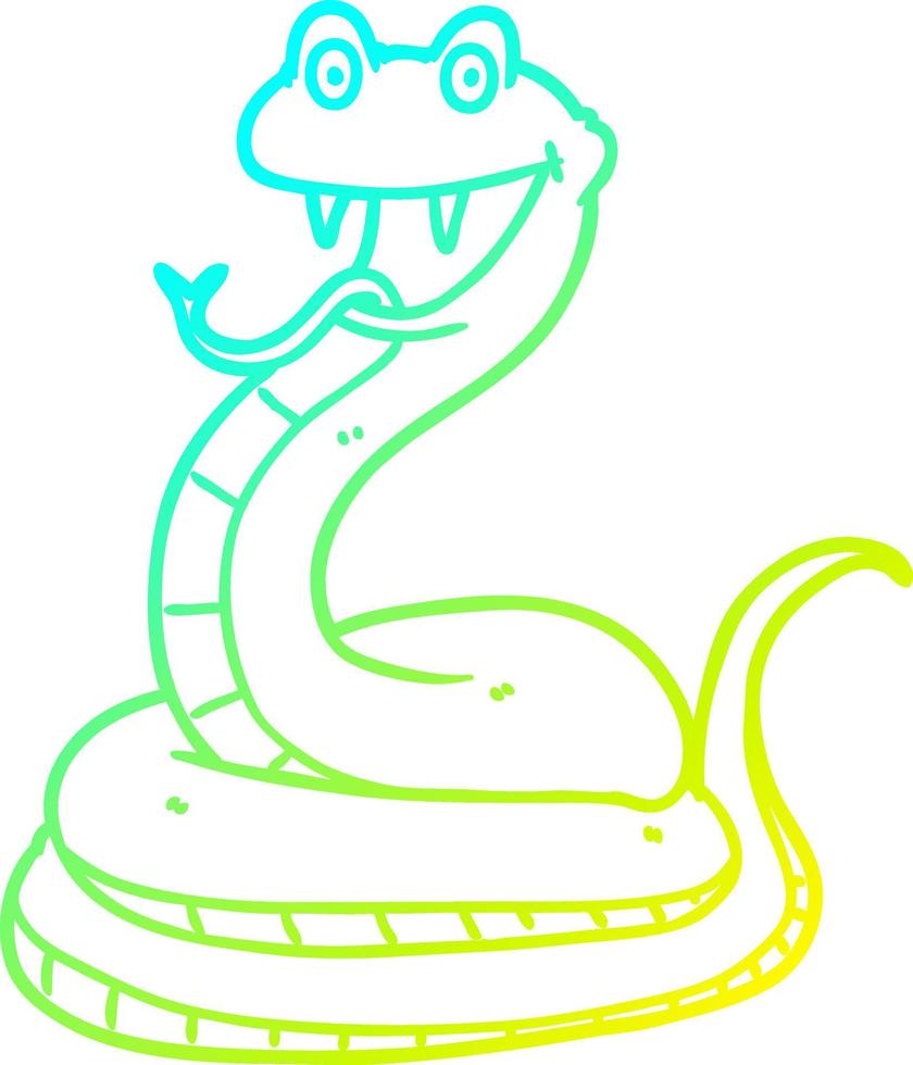 ligne de gradient froid dessin dessin animé serpent heureux vecteur