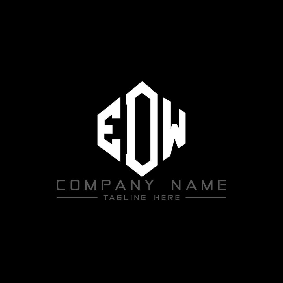 création de logo de lettre edw avec forme de polygone. création de logo en forme de polygone et de cube edw. modèle de logo vectoriel edw hexagone couleurs blanches et noires. monogramme edw, logo d'entreprise et immobilier.