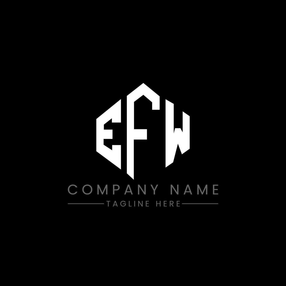 création de logo de lettre efw avec forme de polygone. création de logo en forme de polygone et de cube efw. modèle de logo vectoriel hexagone efw couleurs blanches et noires. monogramme efw, logo d'entreprise et immobilier.