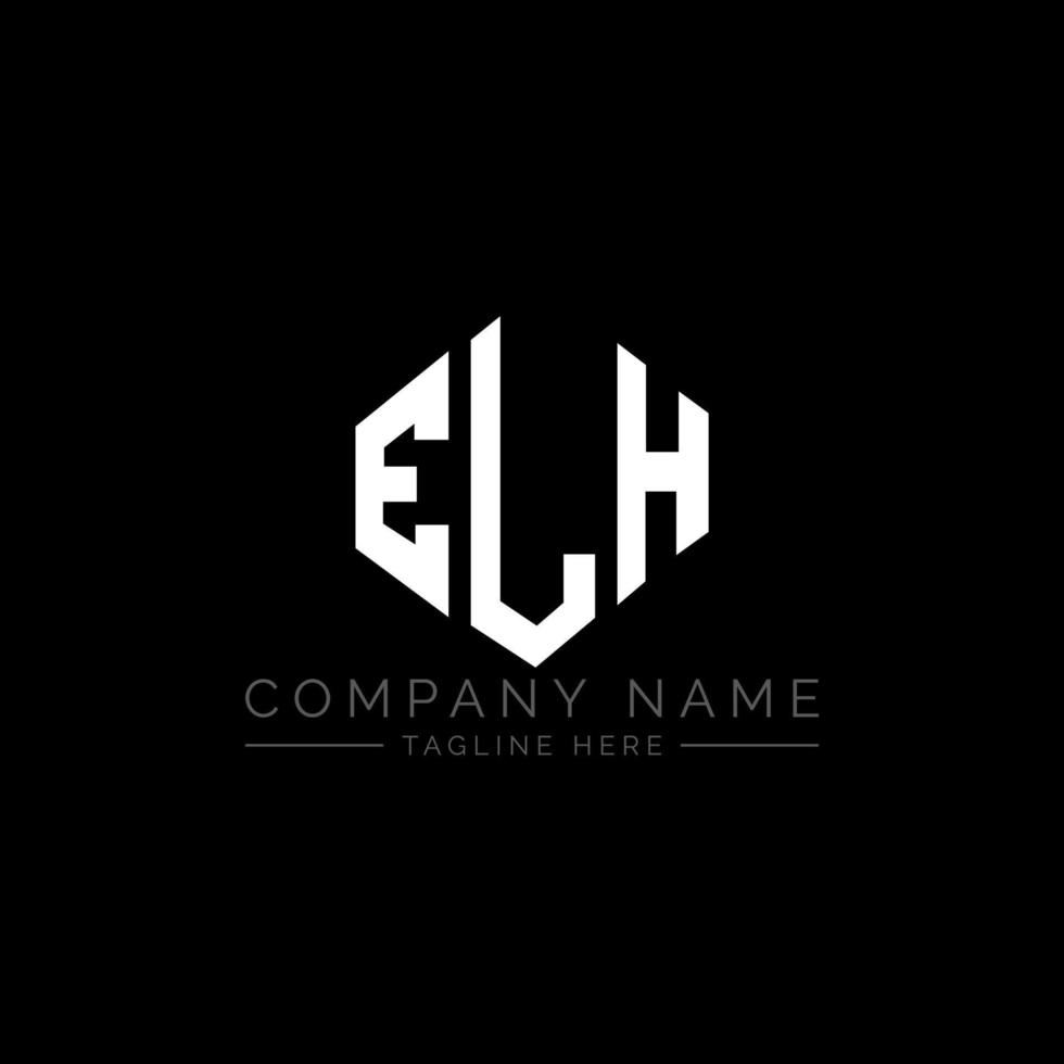 création de logo de lettre elh avec forme de polygone. création de logo en forme de polygone et de cube elh. modèle de logo vectoriel elh hexagone couleurs blanches et noires. monogramme elh, logo d'entreprise et immobilier.