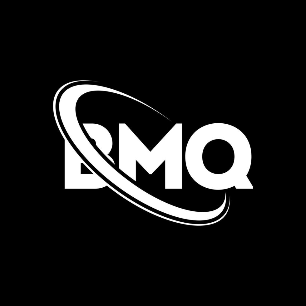 logo BMQ. lettre bmq. création de logo de lettre bmq. initiales logo bmq liées avec un cercle et un logo monogramme majuscule. typographie bmq pour la marque technologique, commerciale et immobilière. vecteur