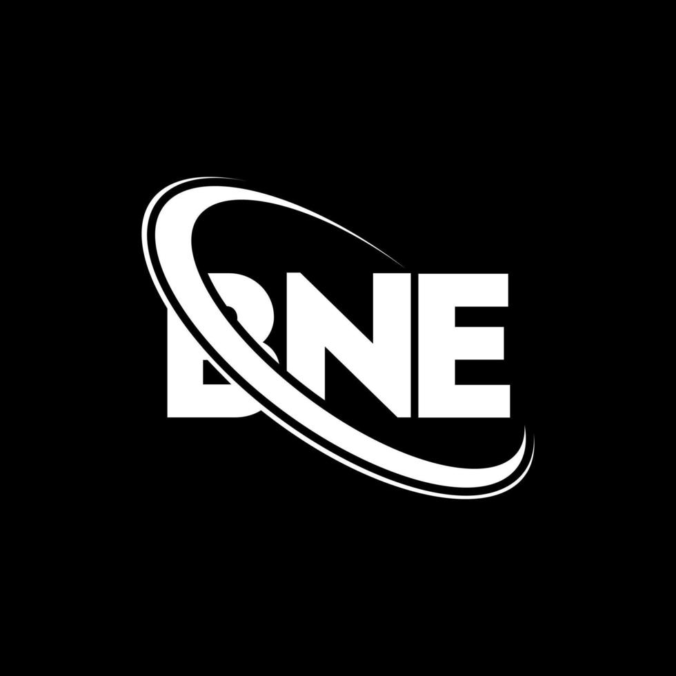 logo bne. bne lettre. création de logo de lettre bne. initiales logo bne liées par un cercle et un logo monogramme majuscule. typographie bne pour la technologie, les affaires et la marque immobilière. vecteur