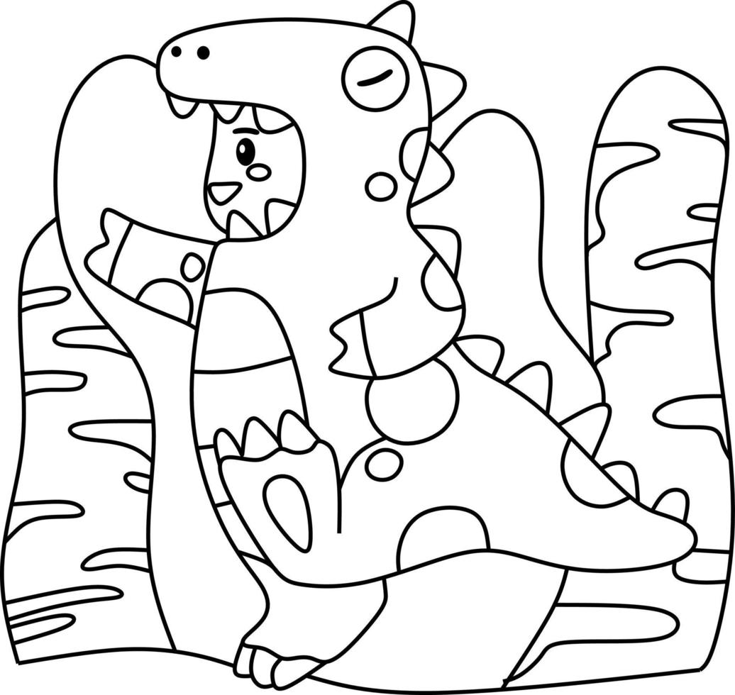 coloriage alphabets animal costume dinosaure vecteur