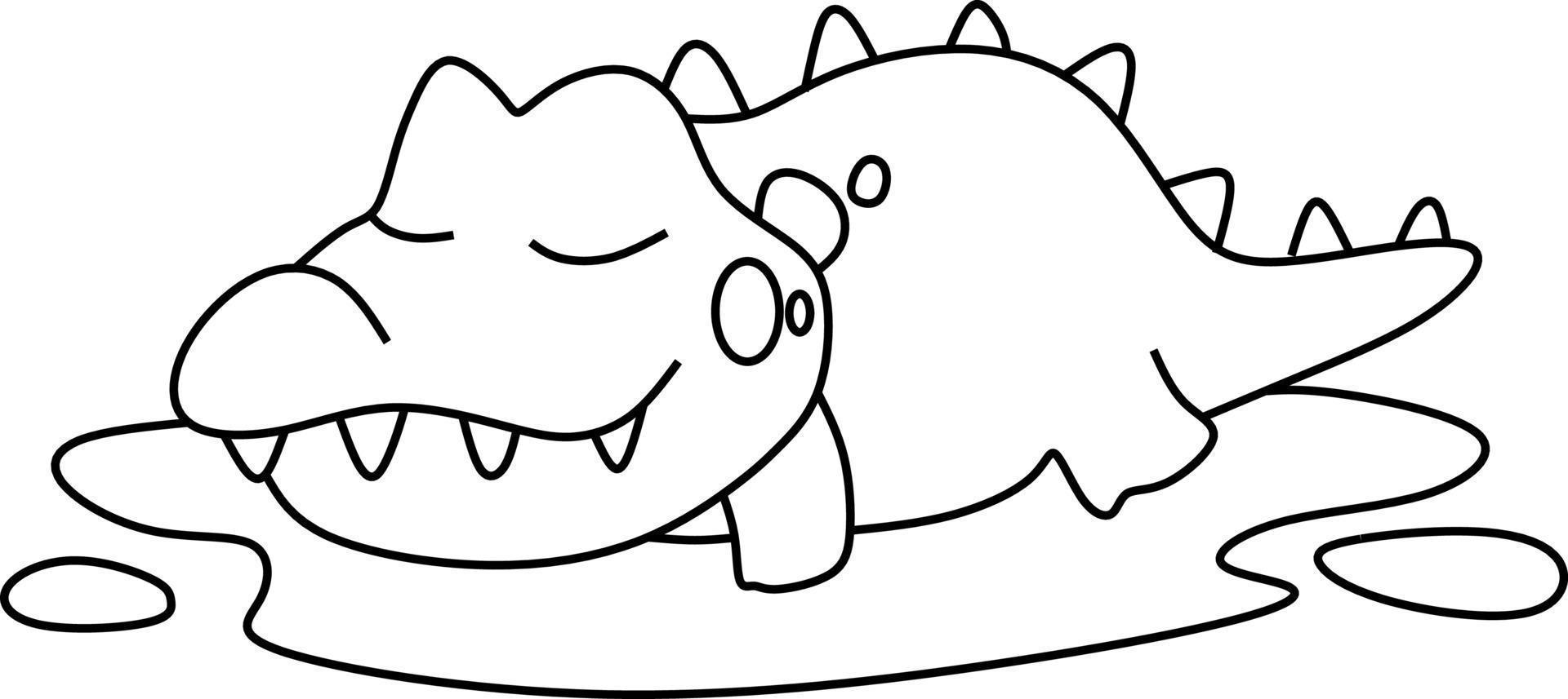 coloriage alphabets animal dessin animé crocodile vecteur