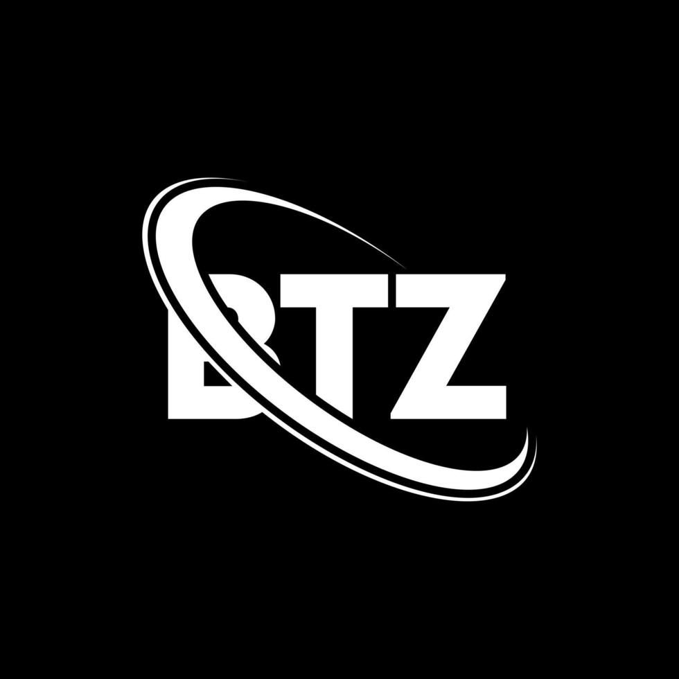 logo btz. lettre btz. création de logo de lettre btz. initiales logo btz liées avec un cercle et un logo monogramme majuscule. typographie btz pour la technologie, les affaires et la marque immobilière. vecteur