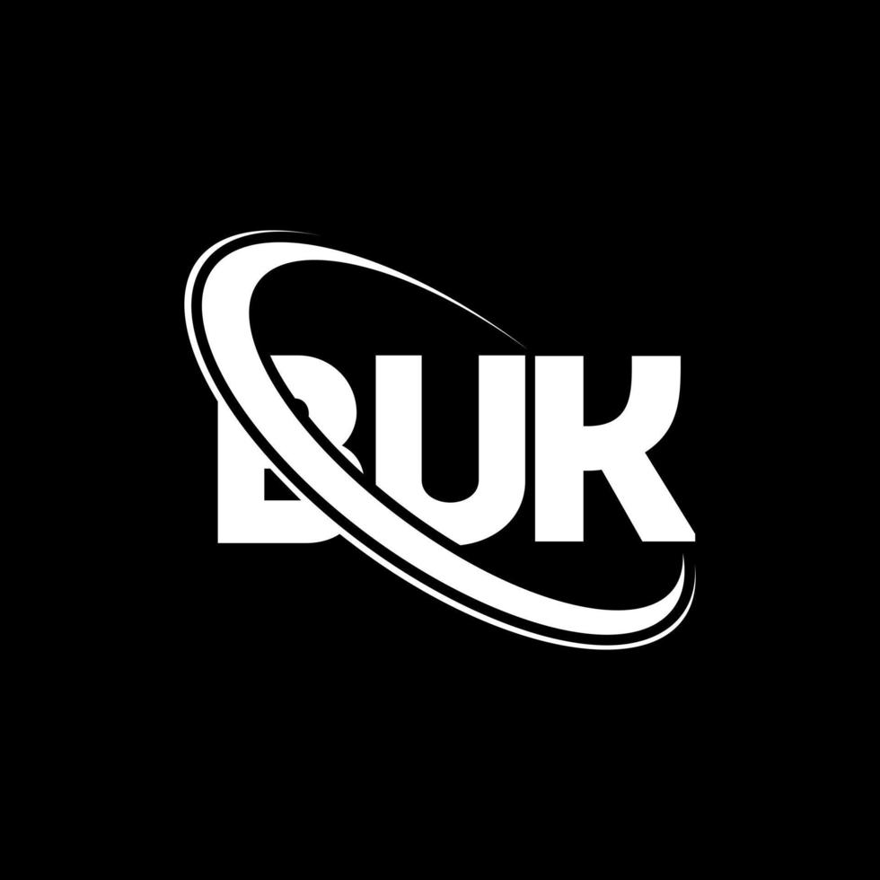 logo bouk. lettre buk. création de logo de lettre buk. initiales logo buk liées avec un cercle et un logo monogramme majuscule. typographie buk pour la technologie, les affaires et la marque immobilière. vecteur