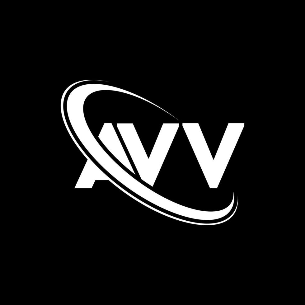 logo avv. lettre avv. création de logo de lettre avv. initiales logo avv liées avec un cercle et un logo monogramme majuscule. typographie avv pour la technologie, les affaires et la marque immobilière. vecteur