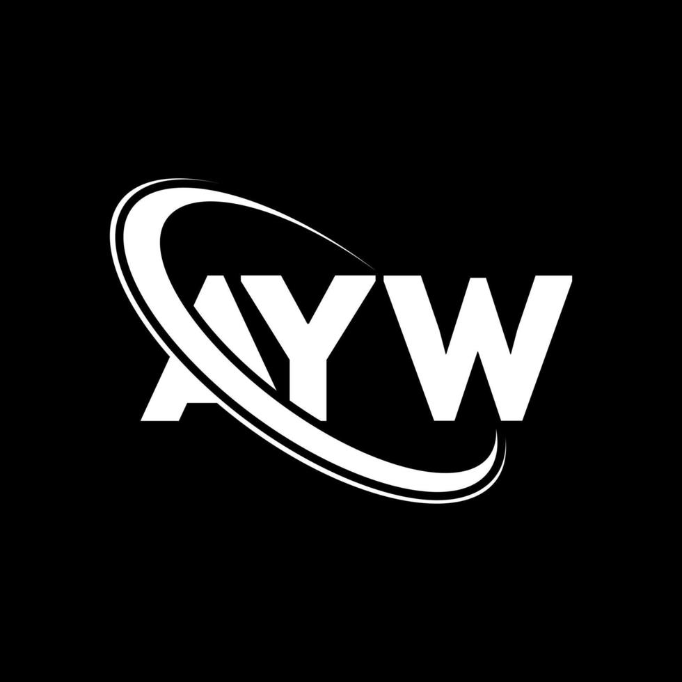 ouais logo. aie lettre. création de logo de lettre ayw. initiales ayw logo liées avec un cercle et un logo monogramme majuscule. typographie ayw pour la marque technologique, commerciale et immobilière. vecteur