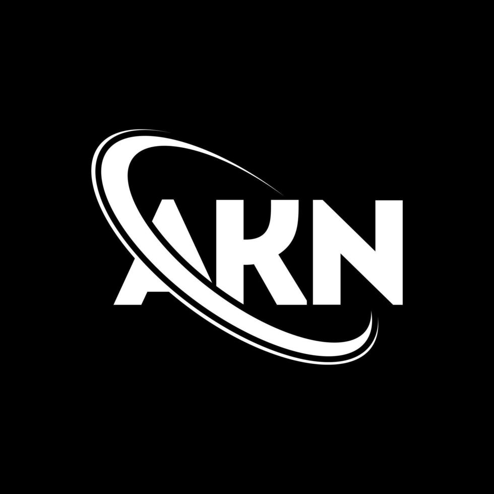 logo akn. akn lettre. création de logo de lettre akn. initiales logo akn liées avec un cercle et un logo monogramme majuscule. typographie akn pour la technologie, les affaires et la marque immobilière. vecteur