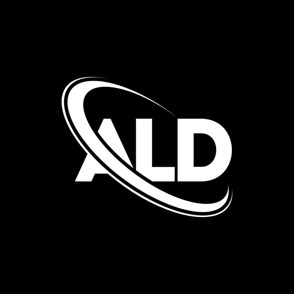 logo ald. lettre d'ald. création de logo de lettre ald. initiales ald logo lié avec cercle et logo monogramme majuscule. typographie ald pour la technologie, les affaires et la marque immobilière. vecteur