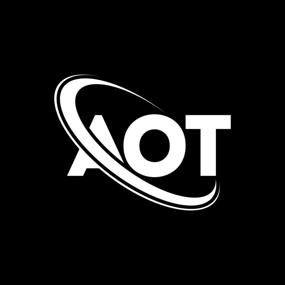 pas de logo. pas de lettre. création de logo de lettre aot. initiales aot logo liées avec un cercle et un logo monogramme majuscule. une typographie pour la technologie, les affaires et la marque immobilière. vecteur