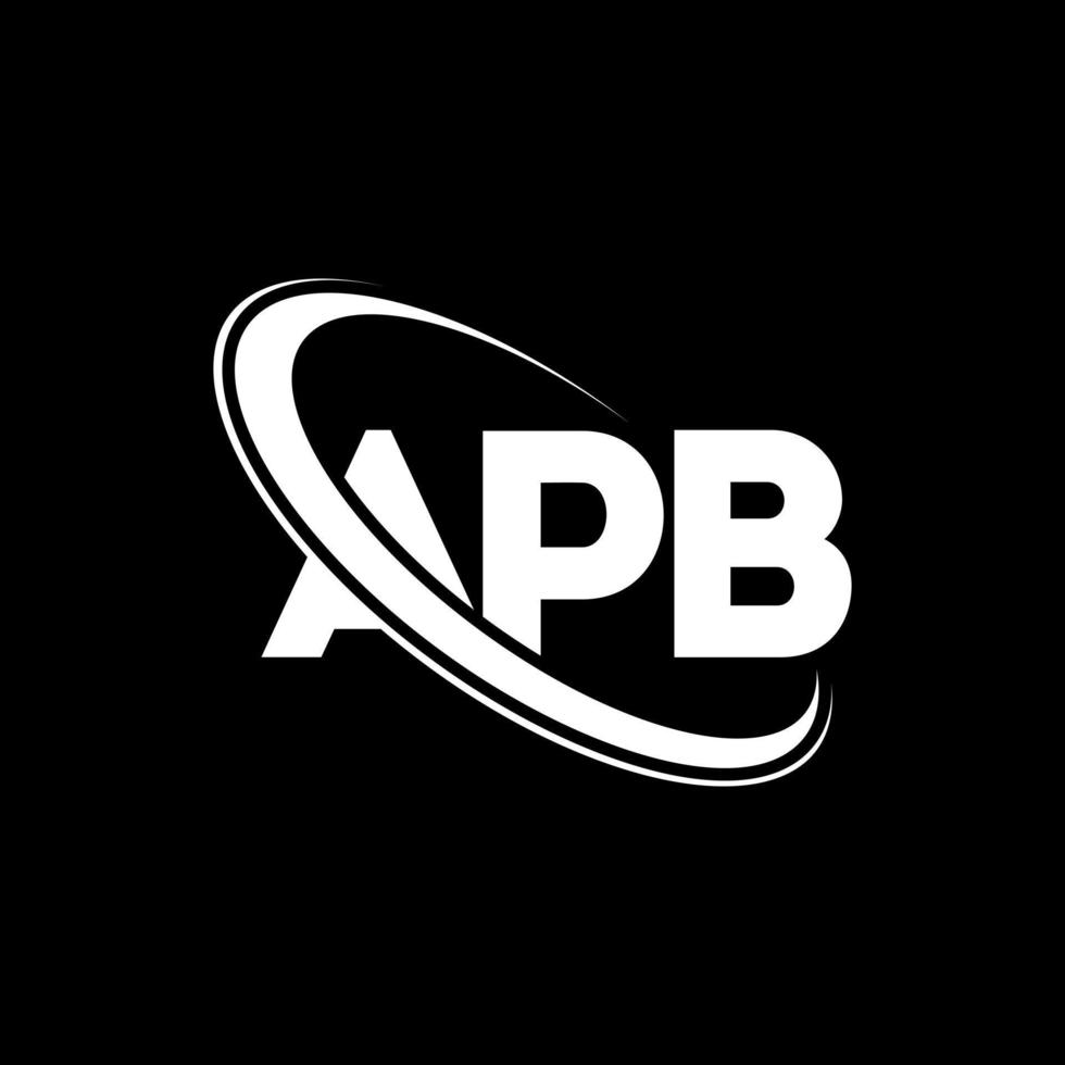 logo apb. lettre apb. création de logo de lettre apb. initiales logo apb liées avec un cercle et un logo monogramme majuscule. typographie apb pour la technologie, les affaires et la marque immobilière. vecteur