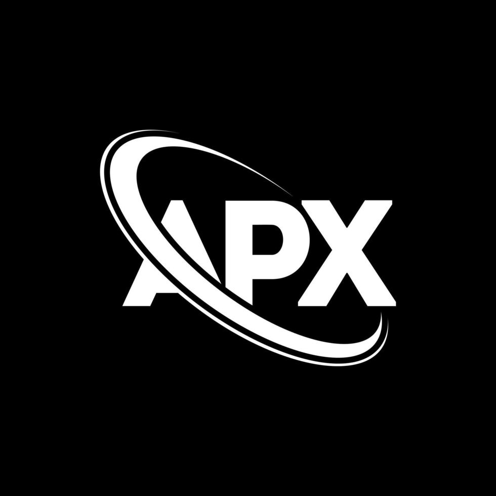 logo apx. lettre apx. création de logo de lettre apx. initiales logo apx liées avec un cercle et un logo monogramme majuscule. typographie apx pour la technologie, les affaires et la marque immobilière. vecteur