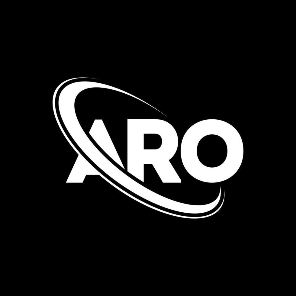 logo arô. lettre aro. création de logo de lettre aro. initiales logo aro liées avec un cercle et un logo monogramme majuscule. typographie aro pour la technologie, les affaires et la marque immobilière. vecteur