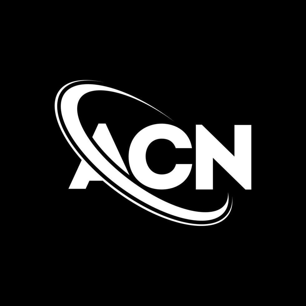 logo acn. lettre acn. création de logo de lettre acn. initiales logo acn liées avec un cercle et un logo monogramme majuscule. typographie acn pour la technologie, les affaires et la marque immobilière. vecteur