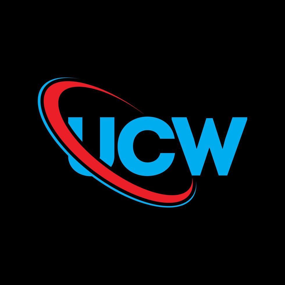 logo UCW. lettre ucw. création de logo de lettre ucw. initiales logo ucw liées avec un cercle et un logo monogramme majuscule. typographie ucw pour la technologie, les affaires et la marque immobilière. vecteur