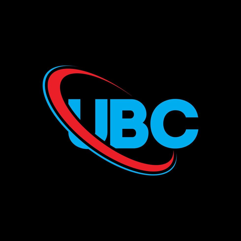 logo ubc. lettre ubc. création de logo de lettre ubc. initiales logo ubc liées avec un cercle et un logo monogramme majuscule. typographie ubc pour la technologie, les affaires et la marque immobilière. vecteur
