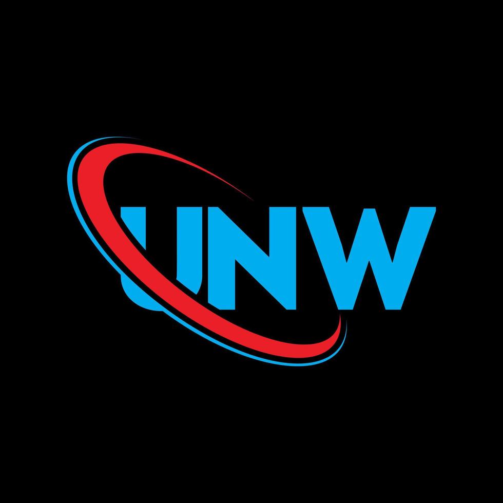 unw logo. unew lettre. création de logo de lettre unw. initiales unw logo liées avec un cercle et un logo monogramme majuscule. typographie unw pour la technologie, les affaires et la marque immobilière. vecteur