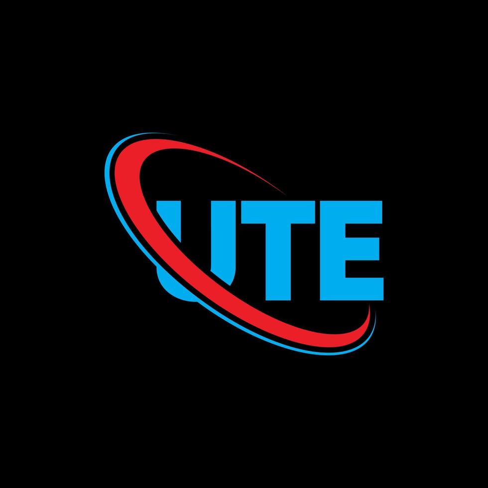 logo ute. lettre ute. création de logo de lettre ute. initiales logo ute liées avec un cercle et un logo monogramme majuscule. typographie ute pour la technologie, les affaires et la marque immobilière. vecteur