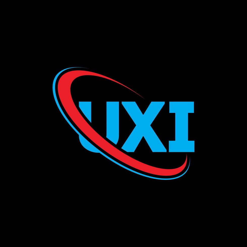 logo uxi. lettre uxi. création de logo de lettre uxi. initiales logo uxi liées avec un cercle et un logo monogramme majuscule. typographie uxi pour la technologie, les affaires et la marque immobilière. vecteur