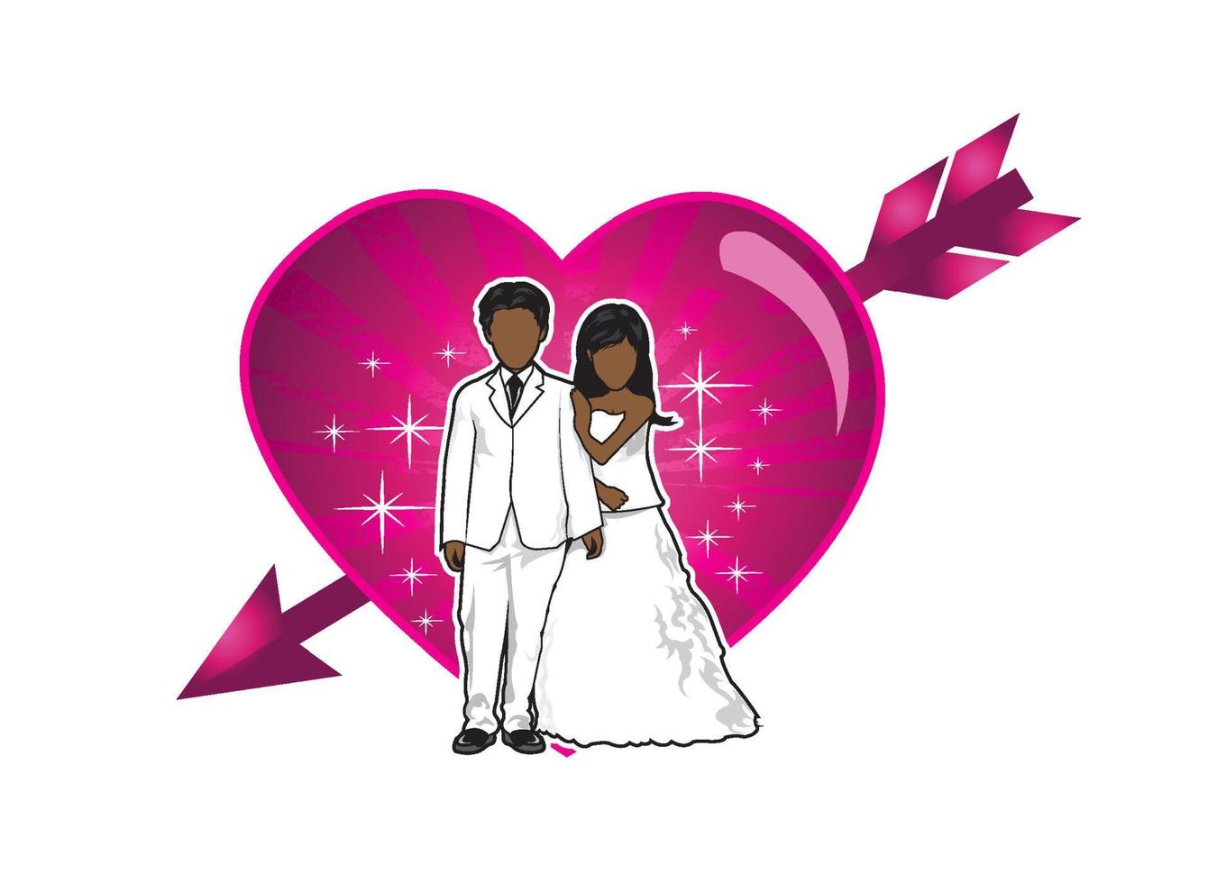 illustration vectorielle de couple juste marié vecteur