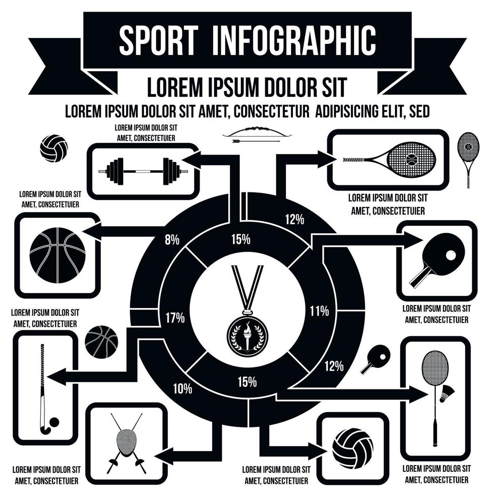 infographie sportive, style simple vecteur