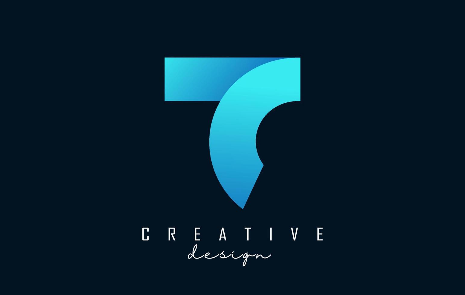 logo coloré de lettre t avec des formes créatives et un design géométrique. vecteur