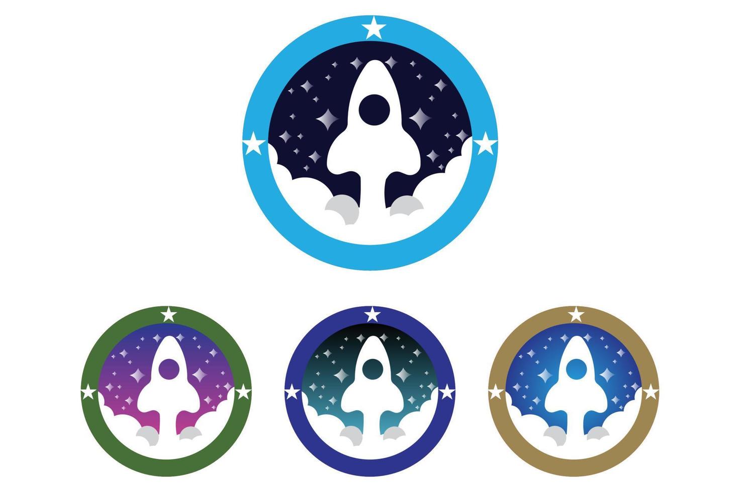 logo d'avion icône vectorielle, fusée spatiale, design premium vecteur