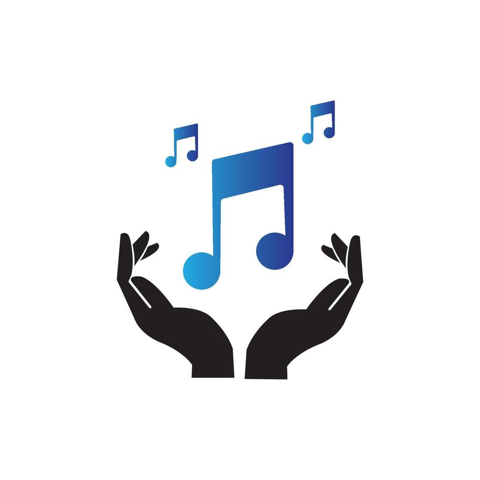 création de logo de note de musique, illustration de tonalité de chanson vecteur