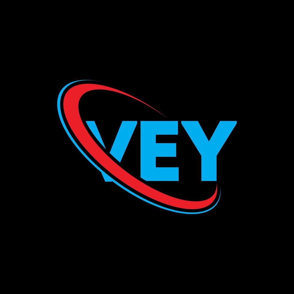 logo vey. vey lettre. création de logo de lettre vey. initiales logo vey liées avec un cercle et un logo monogramme majuscule. typographie vey pour la technologie, les affaires et la marque immobilière. vecteur