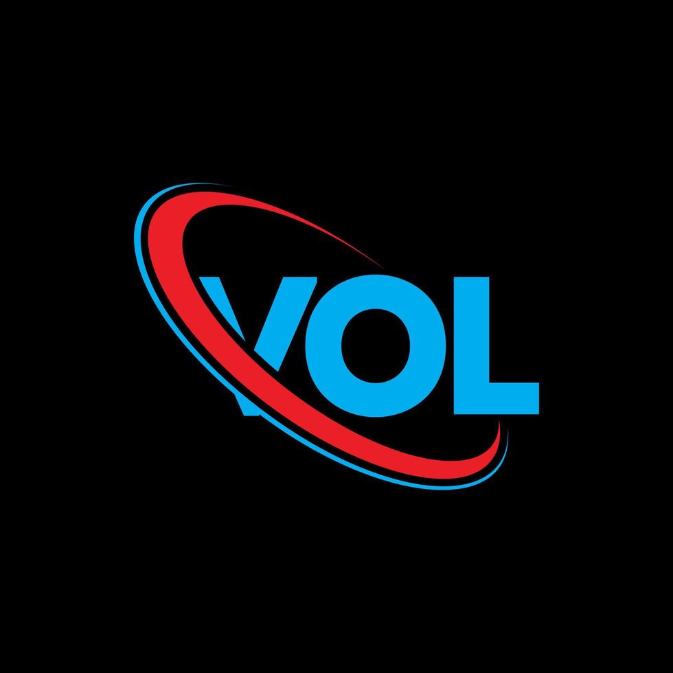 vol logo. vol lettre. création de logo vol lettre. initiales logo vol liées avec un cercle et un logo monogramme majuscule. vol typographie pour la technologie, les affaires et la marque immobilière. vecteur