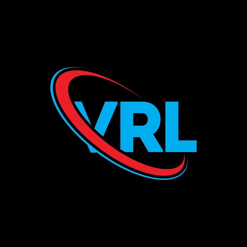 logo VRL. lettre vrl. création de logo de lettre vrl. initiales logo vrl liées avec un cercle et un logo monogramme majuscule. typographie vrl pour la technologie, les affaires et la marque immobilière. vecteur