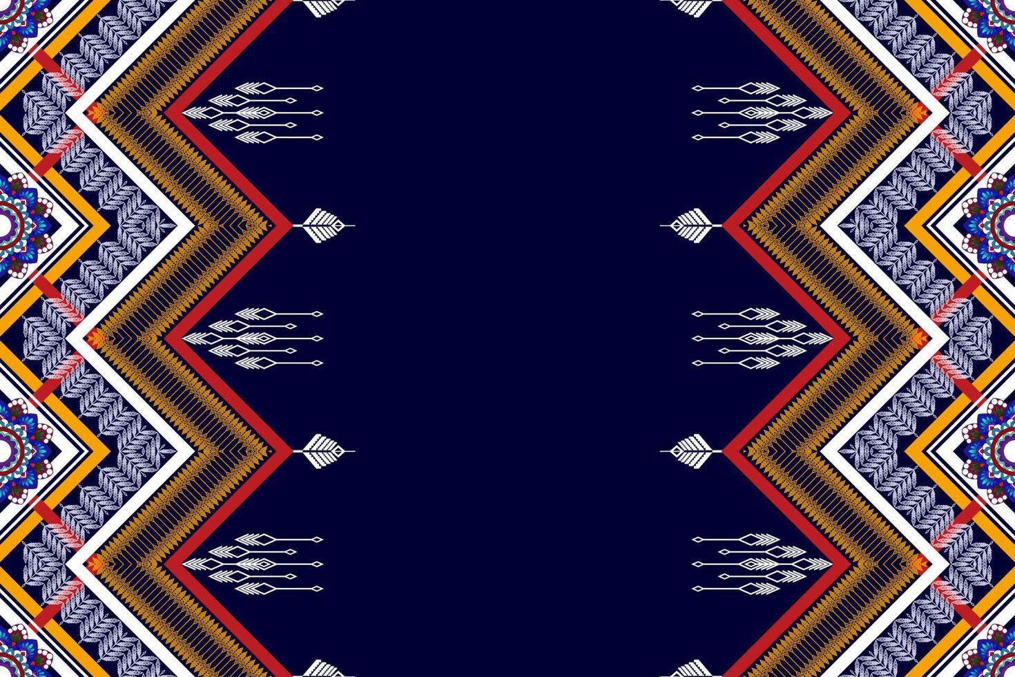 conception de modèle sans couture ethnique abstrait géométrique ikat. tapis en tissu aztèque ornements de mandala décorations textiles papier peint. tribal boho natif ethnique turquie broderie traditionnelle vecteur fond