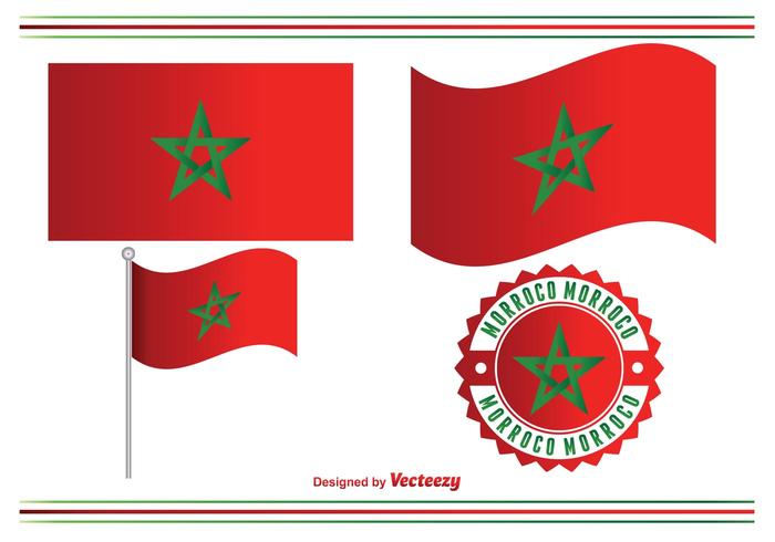 Ensemble de vecteur de drapeau Morroco