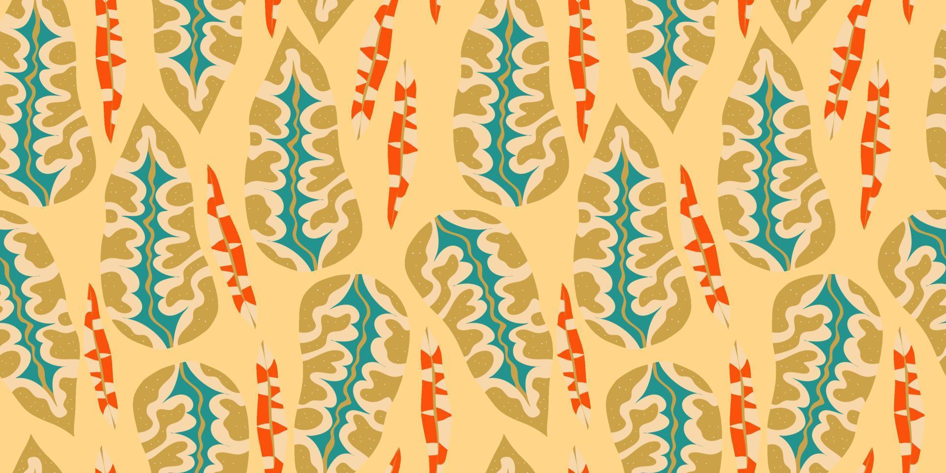 modèle harmonieux de jungle boho esthétique pour la conception d'impression. fond floral tropique botanique boho. motif de jungle florale exotique moderne. texture géométrique. design d'impression vecteur