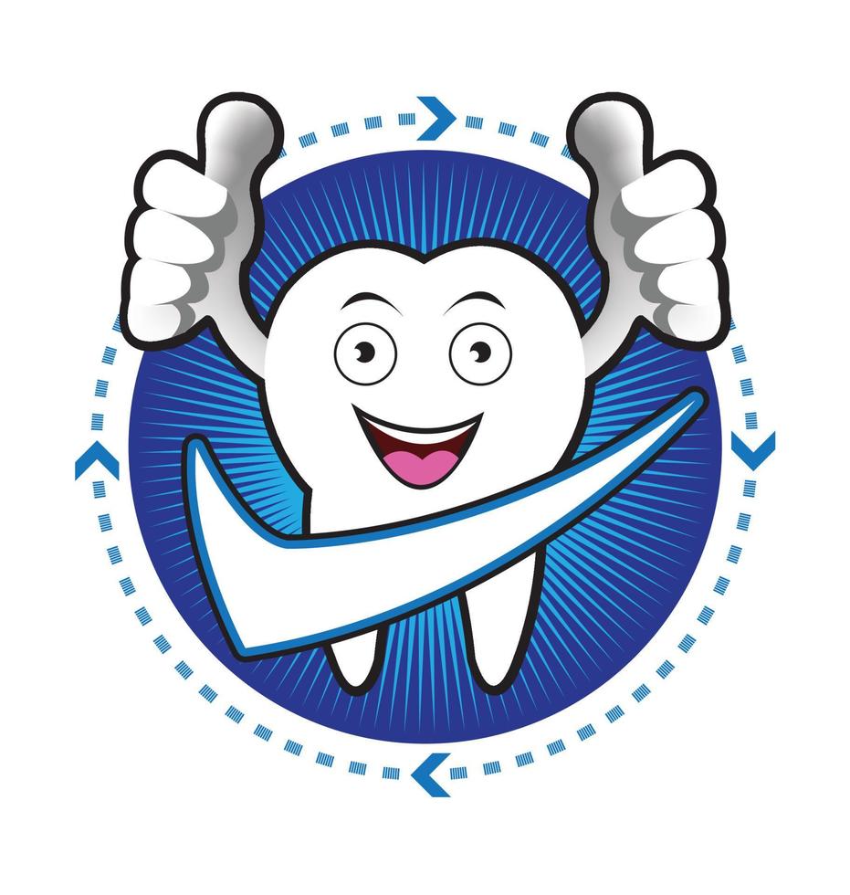 illustration de bannière de dent souriante de dessin animé vecteur