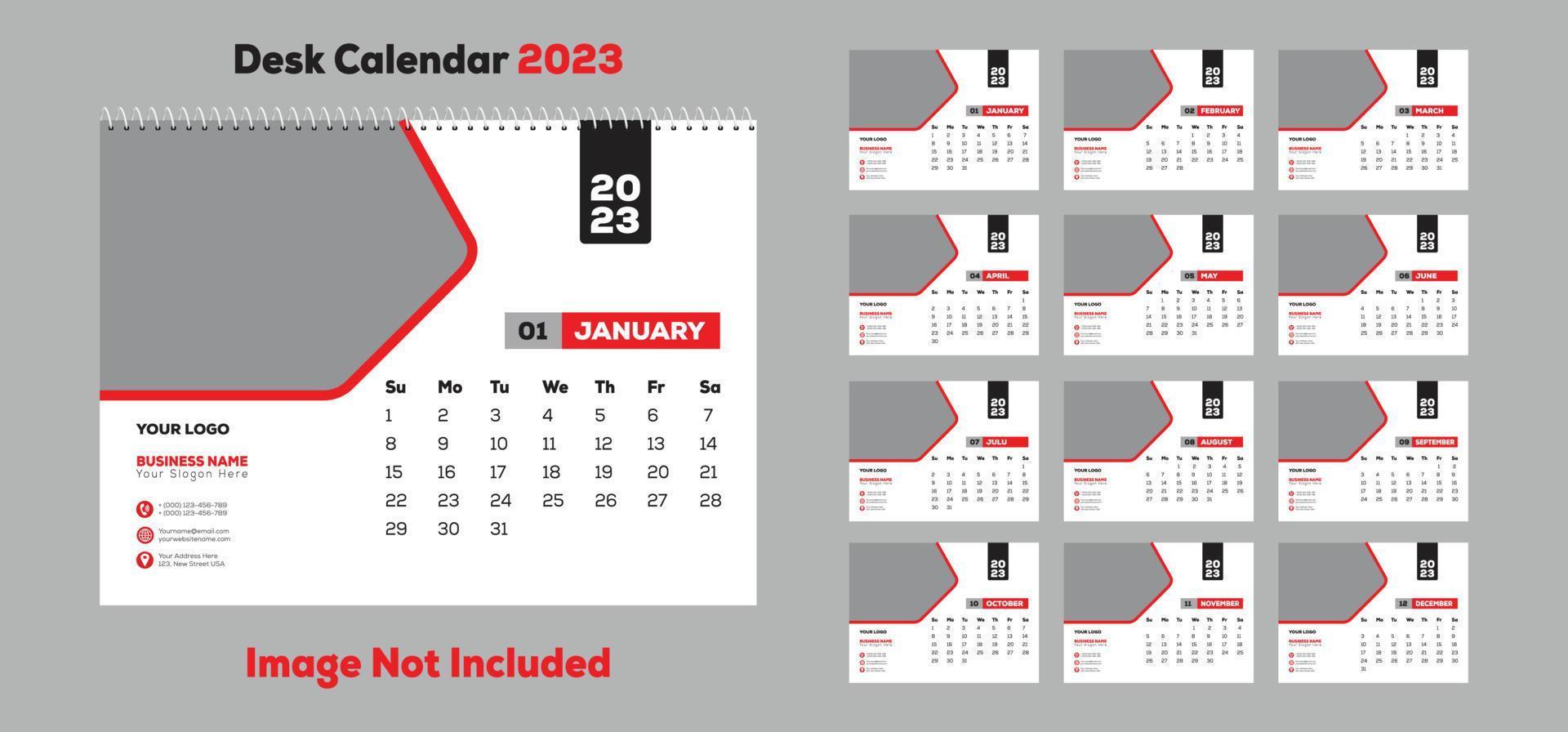 conception de calendrier de bureau 2023 vecteur
