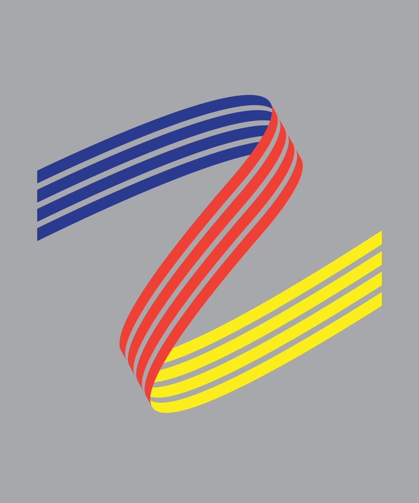Symbole de lignes de style ruban 3d, illustration vectorielle. vecteur