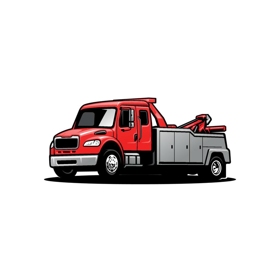 vecteur de logo illustration service et camion de remorquage