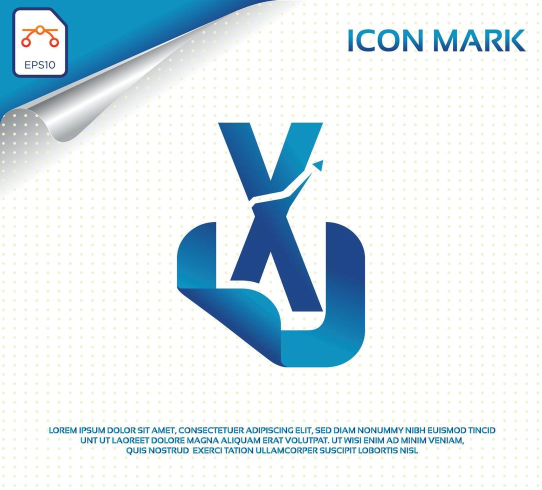 lettre créative x logo de voyage numérique moderne vecteur