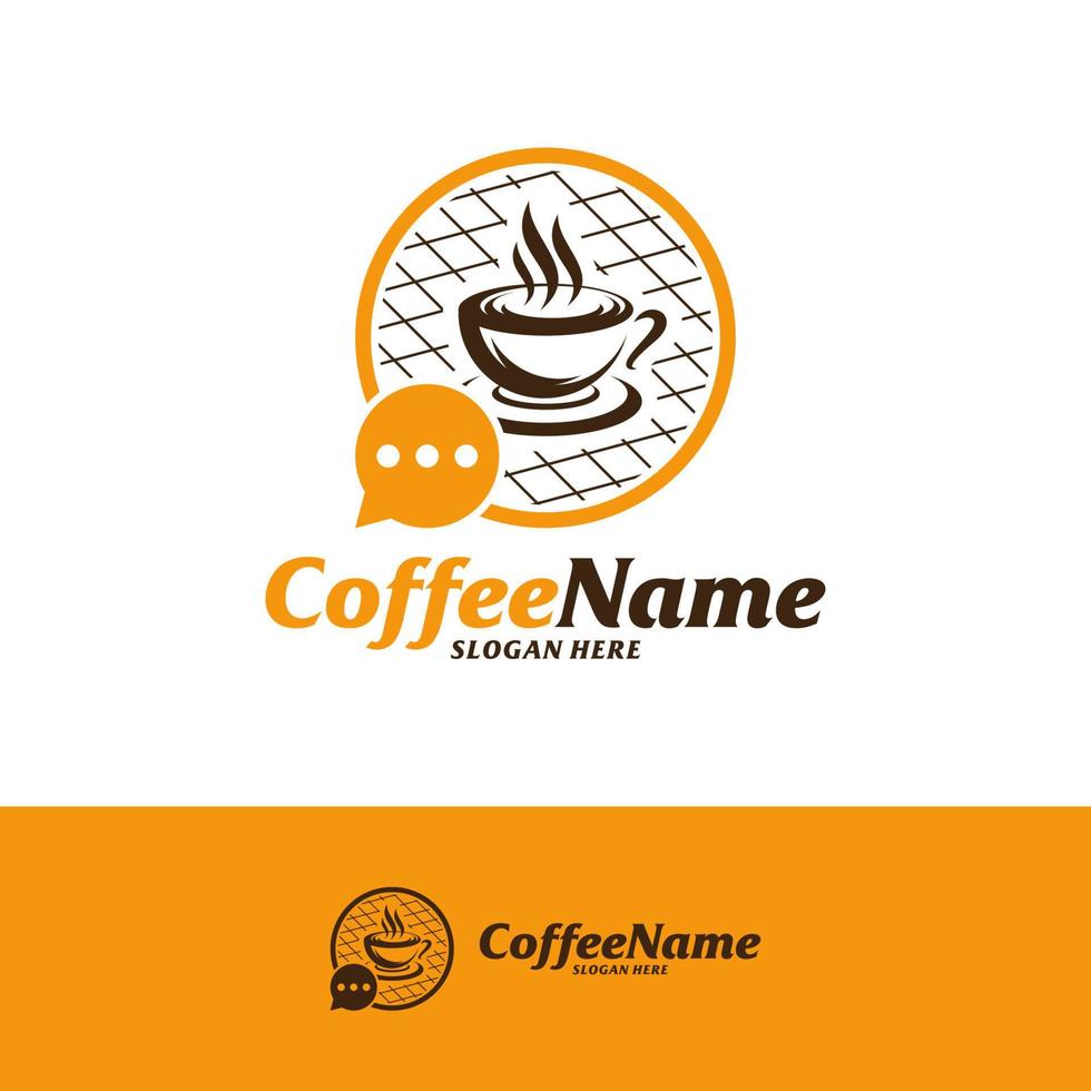 modèle de conception de logo de café de chat. consulter le vecteur de concept de logo de café. symbole d'icône créative