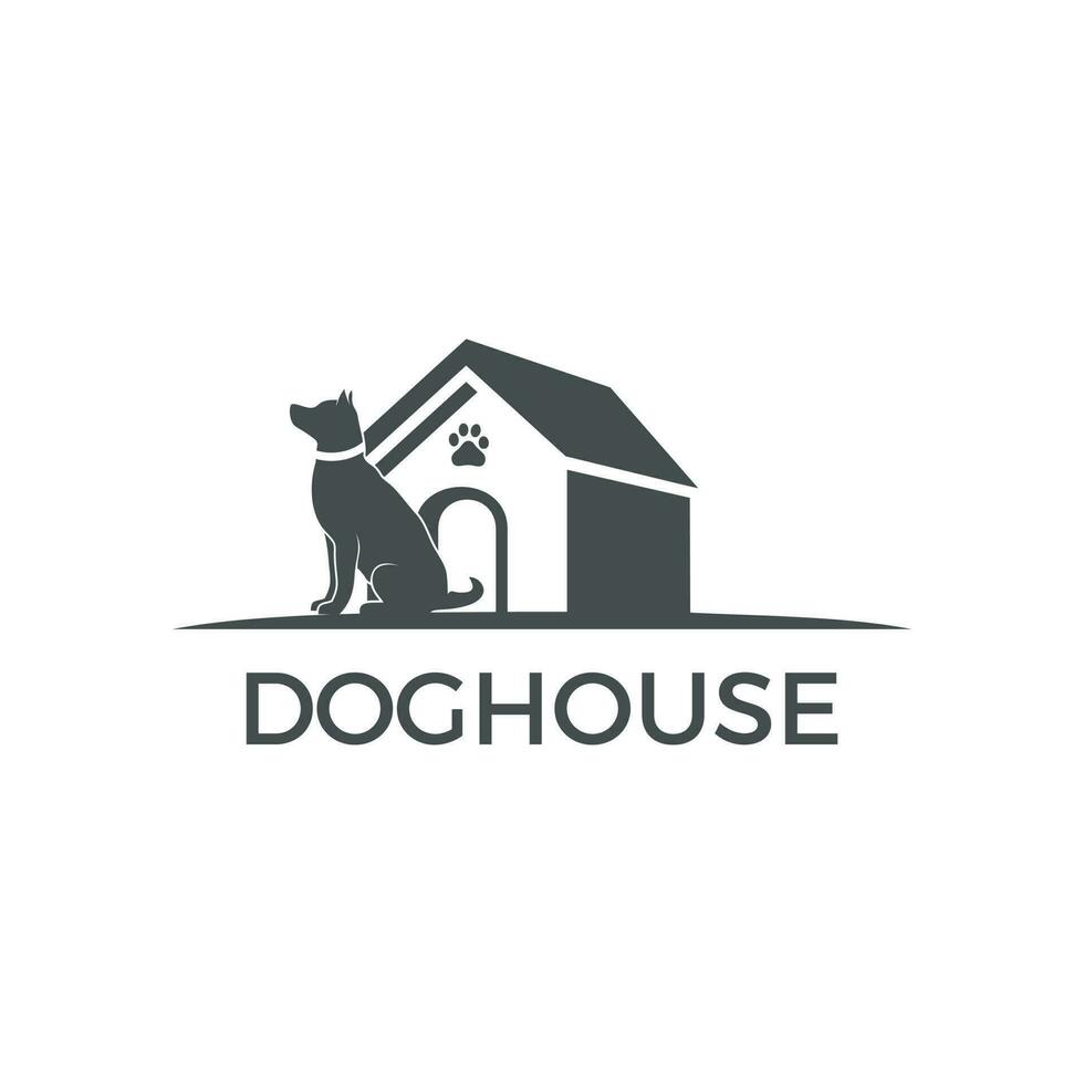 soins pour animaux de compagnie, maison pour animaux de compagnie, icône vectorielle du logo de la maison de chien vecteur