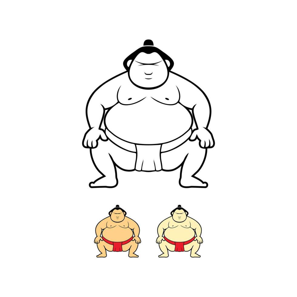 inspiration de conception de logo de lutteur de sumo de sport traditionnel japonais vecteur