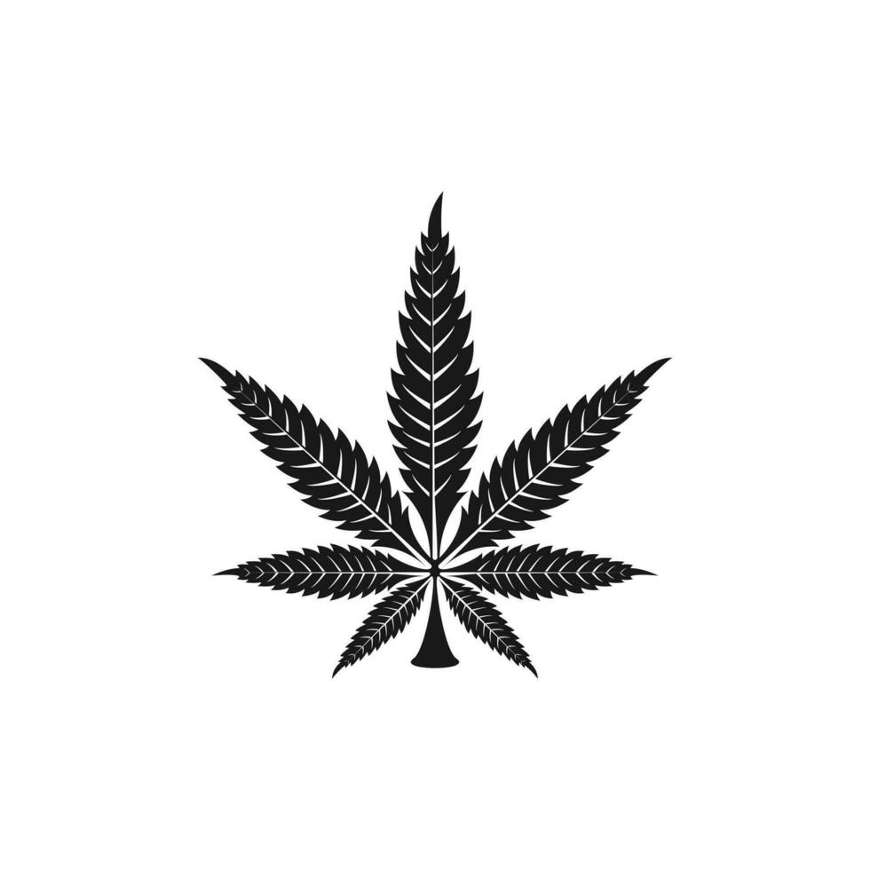 icône de vecteur de feuille de cannabis marijuana. illustration de logo