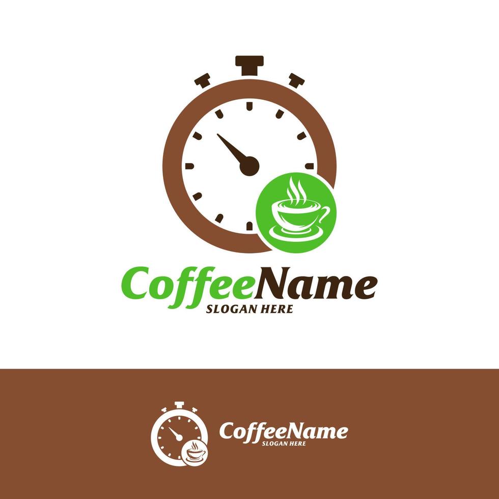 modèle de conception de logo de temps de café. vecteur de concept de logo de café. symbole d'icône créative